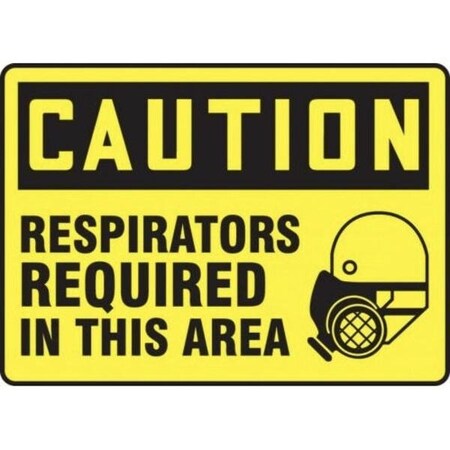 Accuform OSHA CAUTION SAFETY SIGN RESPIRATORS MPPA652XV